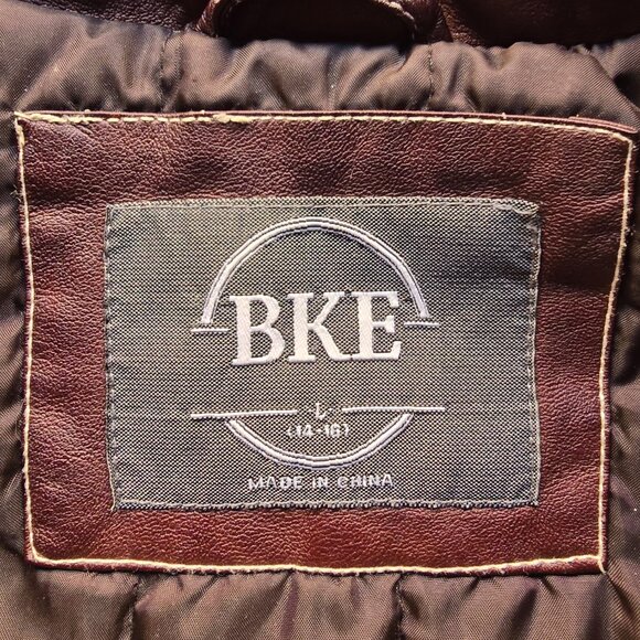 Vintage BKE 'Trevor' Jacket. Brown w/White stitching and Hood - Picture 3 of 4